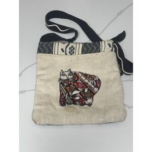 Laurel‎ Burch Embroidered Sun 'N Sand Cat Bag Crossbody Bag